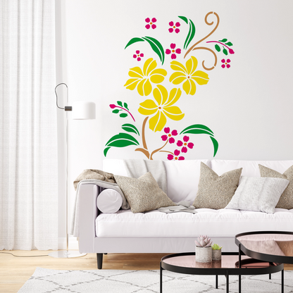 MaxxxMart - Flower Wall Stencil-6 (Inches)