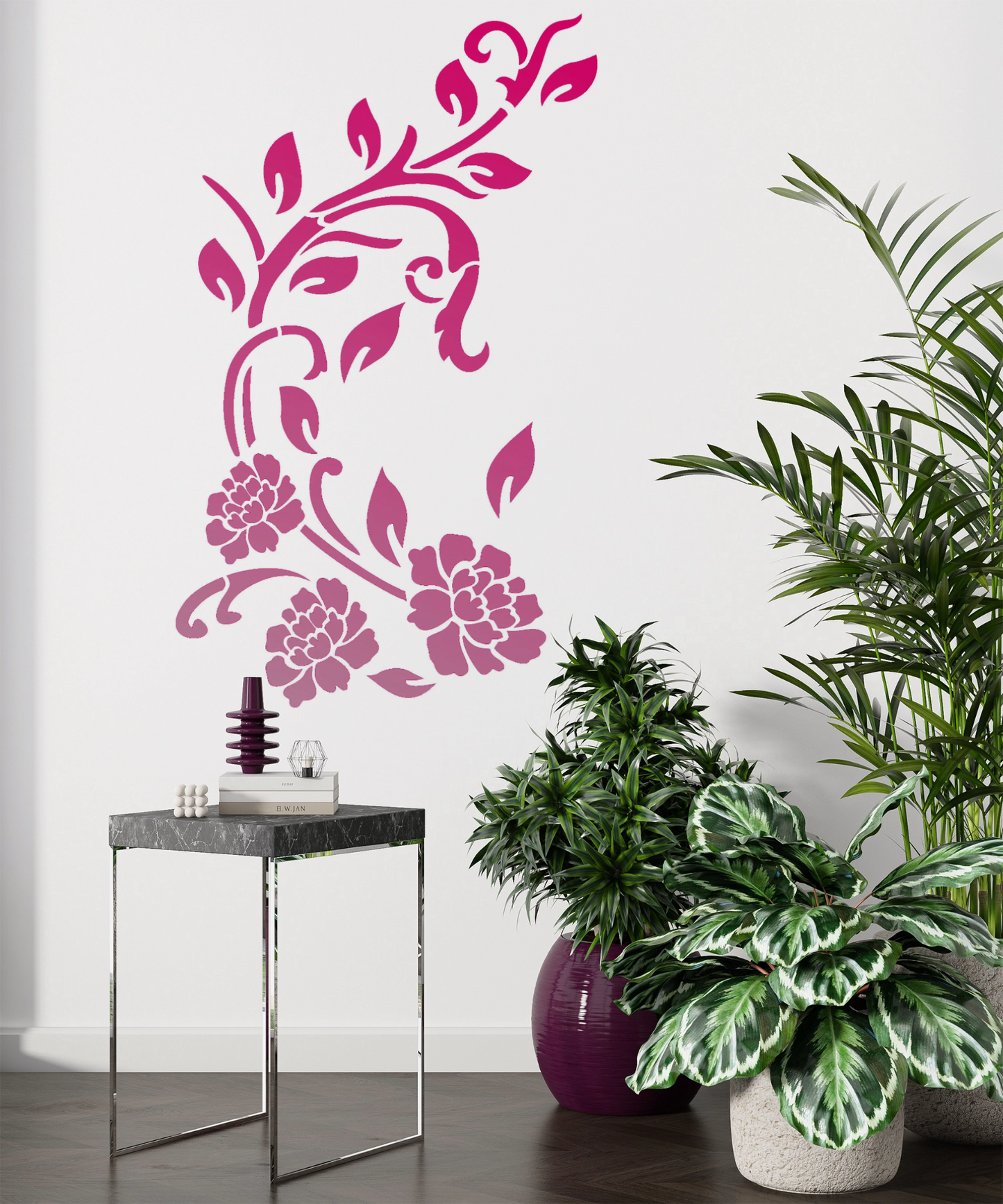 MaxxxMart - Flower Wall Stencil-6 (Inches)