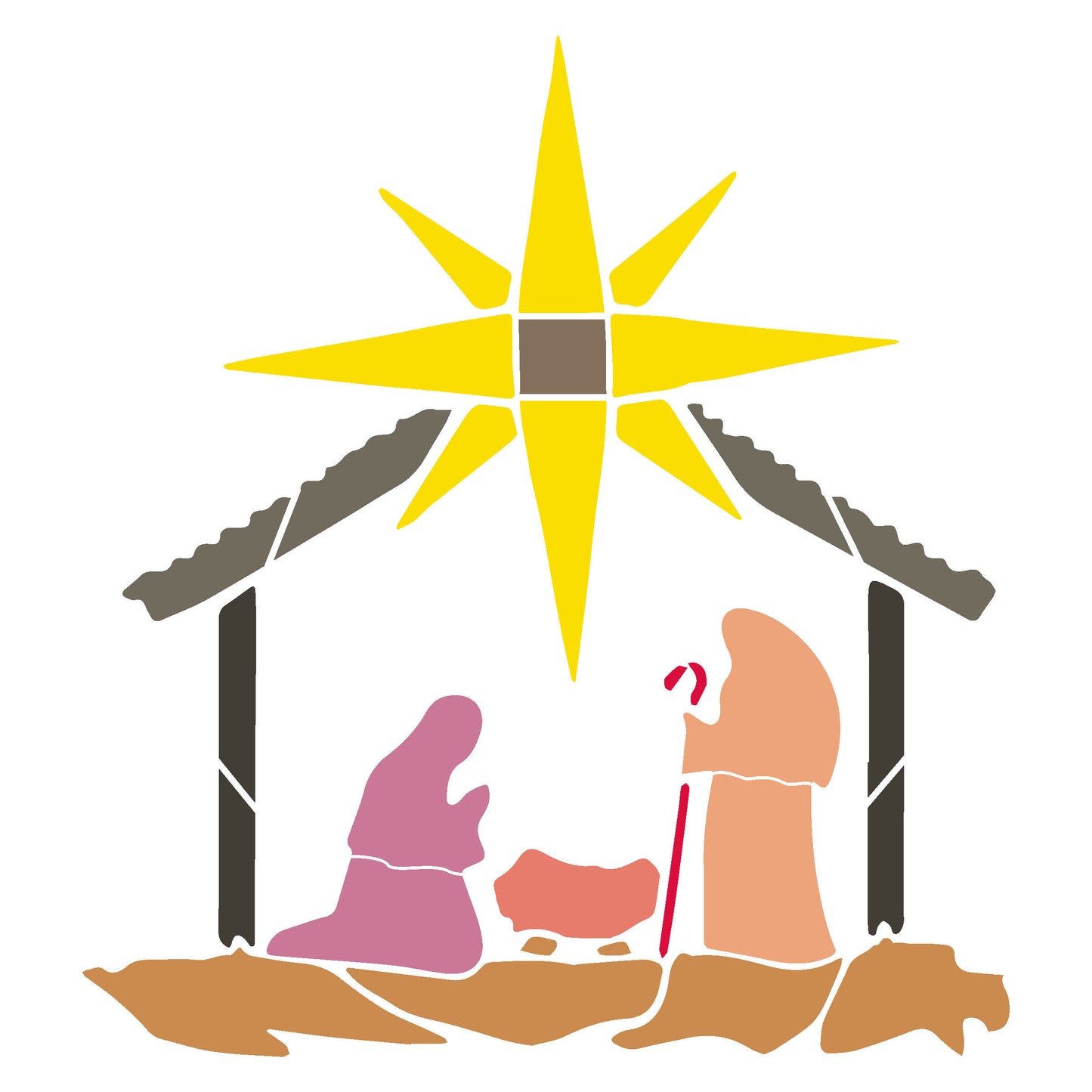 MaxxxMart - Jesus Theme Wall Stencil (Inches)