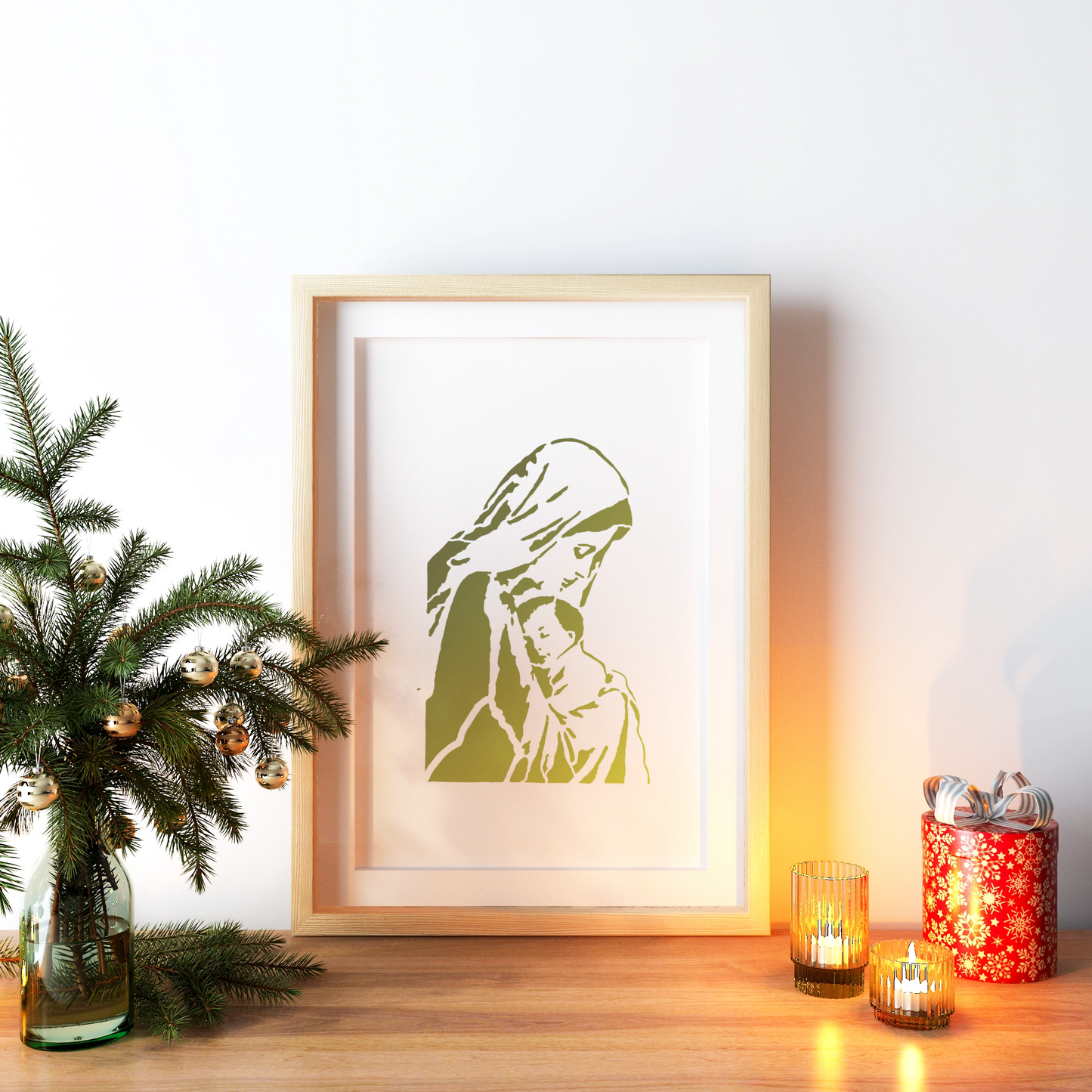 MaxxxMart - Jesus Theme Wall Stencil-1 (Inches)