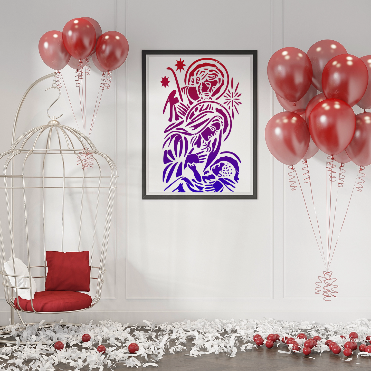 MaxxxMart - Jesus Theme Wall Stencil-1 (Inches)