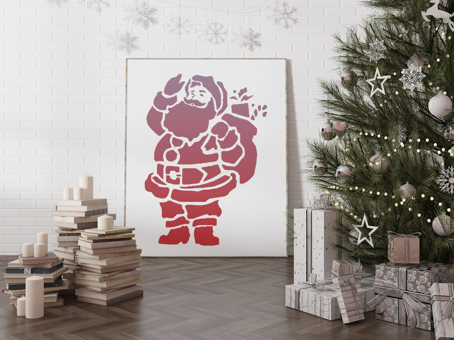 MaxxxMart - Santa Claus Wall Stencil(Inches)