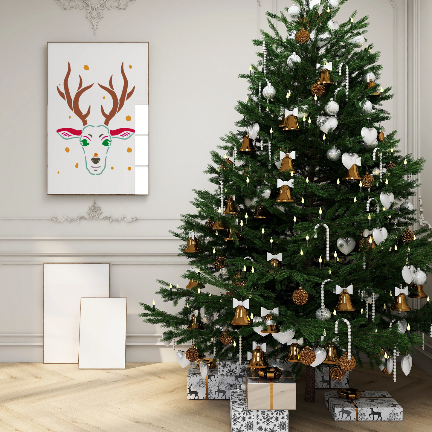 MaxxxMart - Christmas Theme wall Stencil (Inches)