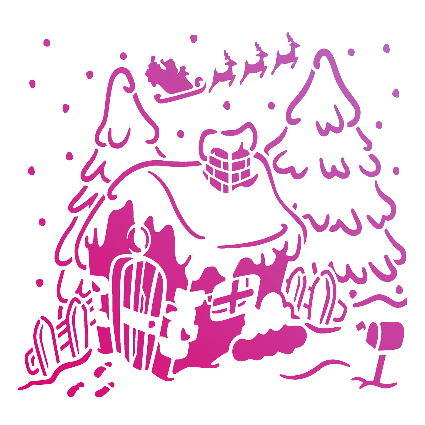 MaxxxMart - Christmas Theme wall Stencil (Inches)