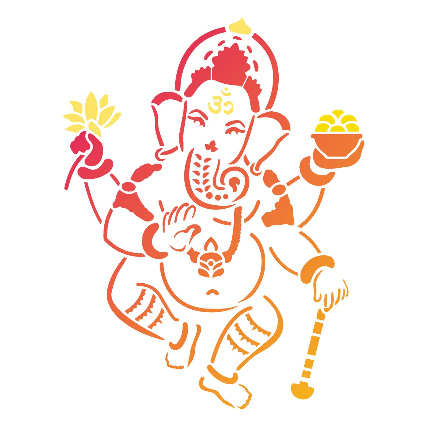 MaxxxMart - God Ganesha And Lord Shivan Wall Stencil (Inches)