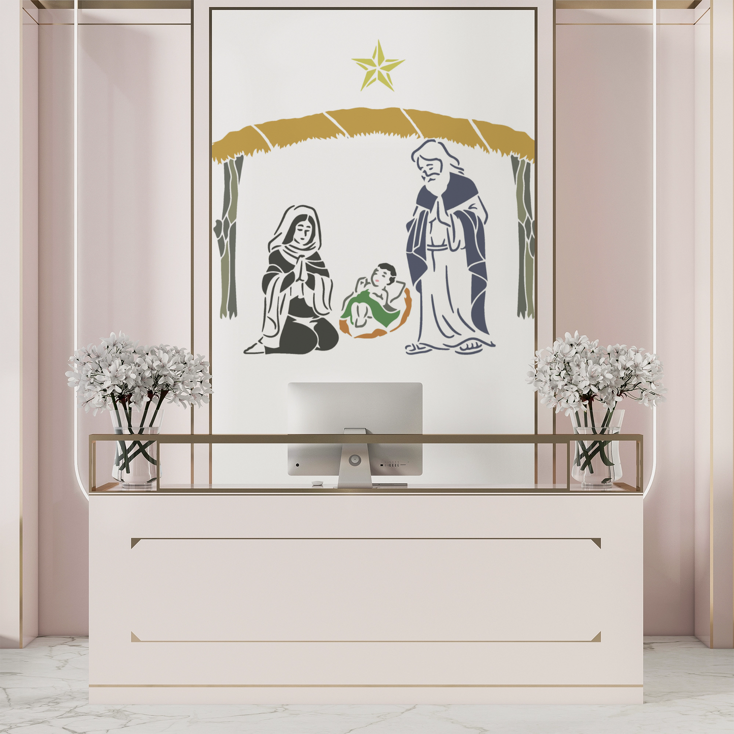 MaxxxMart - Jesus Theme Wall Stencil-1 (Inches)