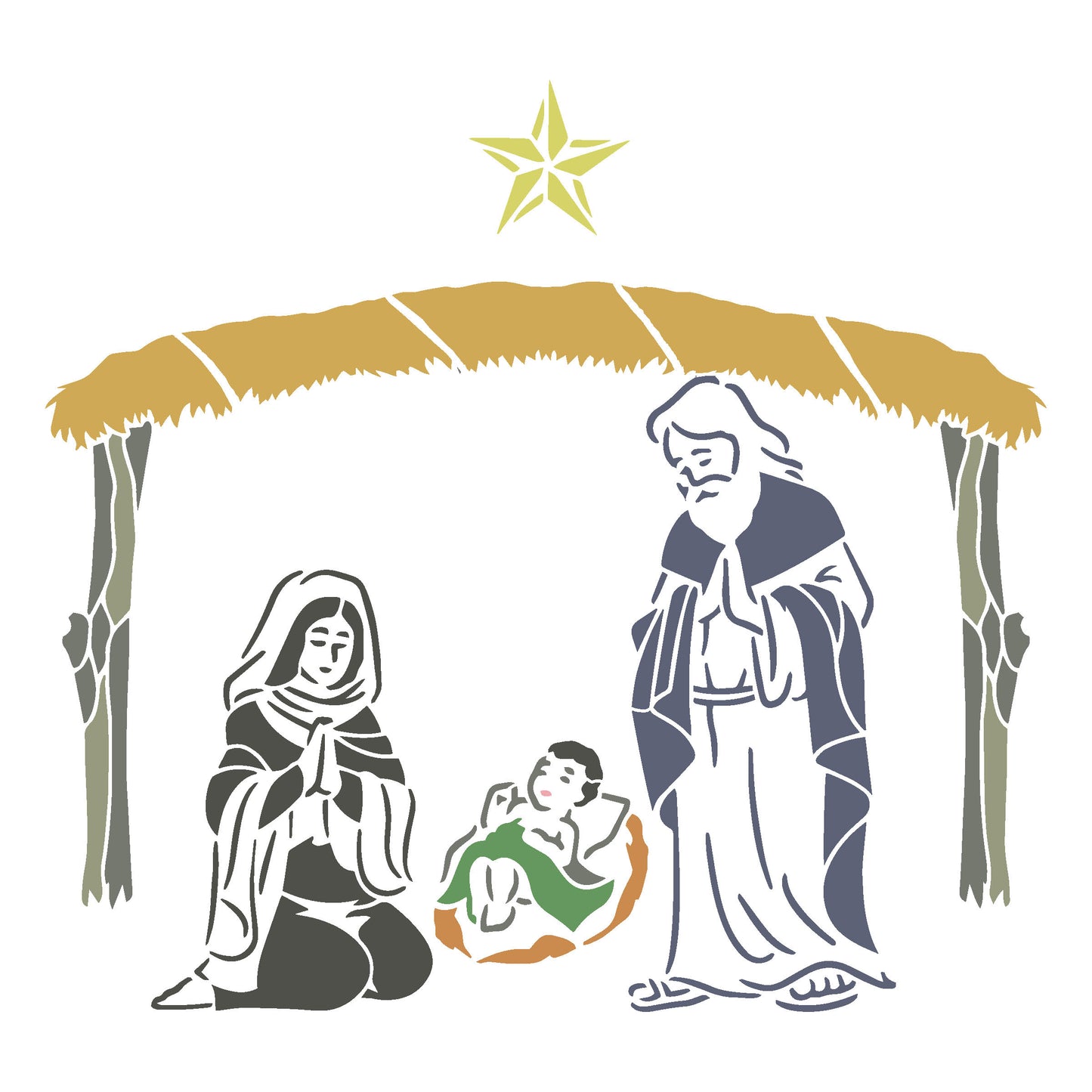 MaxxxMart - Jesus Theme Wall Stencil-1 (Inches)