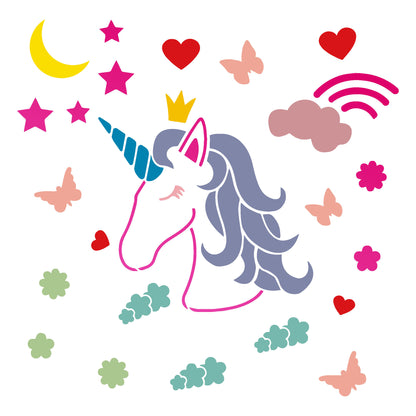 MaxxxMart - Kids Theme Wall Stencil(Inches)