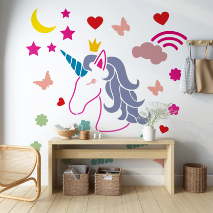 MaxxxMart - Kids Theme Wall Stencil(Inches)
