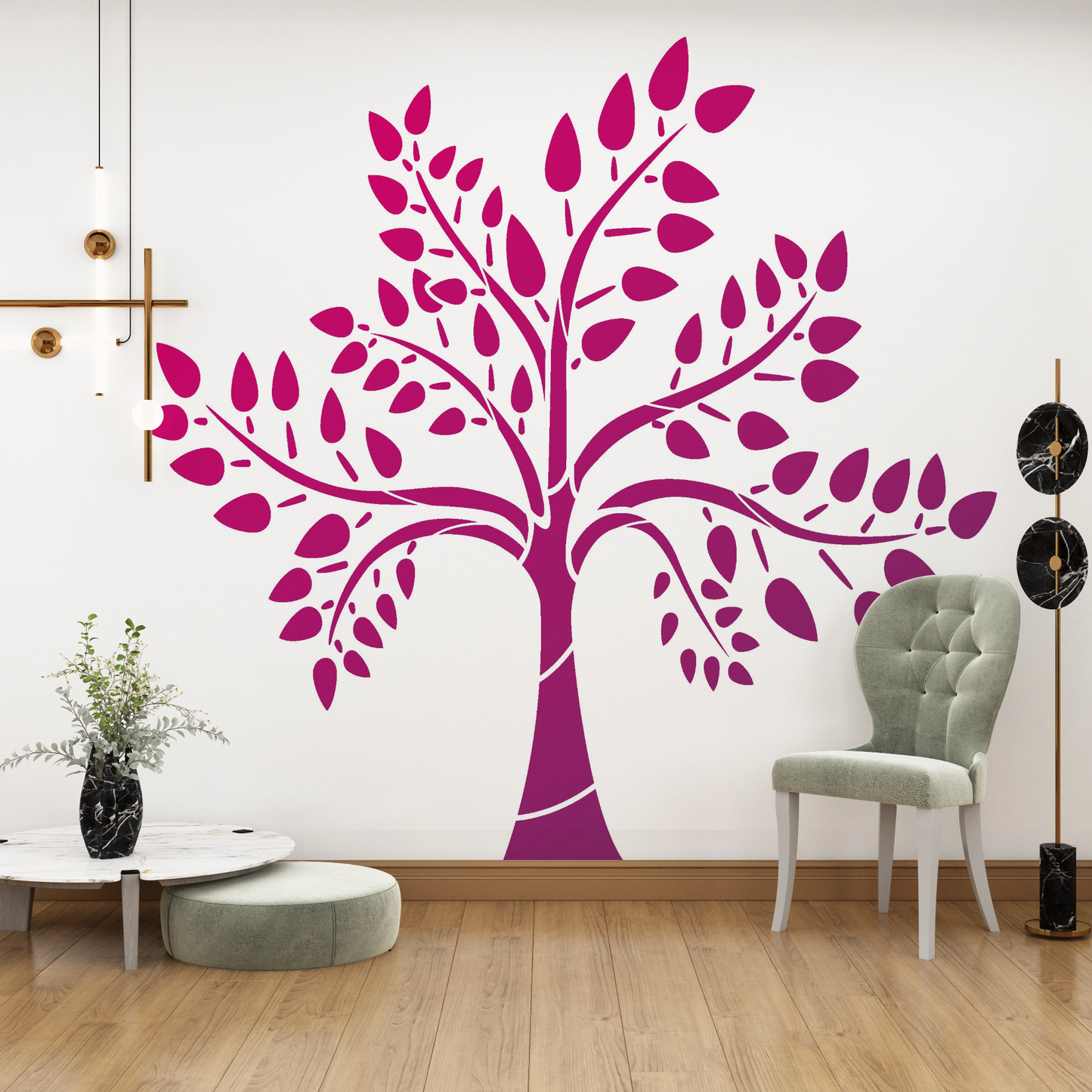 MaxxxMart - Trees And Branches Wall Stencil-7(Inches)