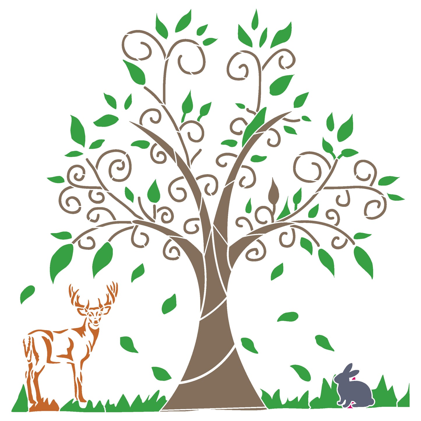 MaxxxMart - Trees And Branches Wall Stencil-7(Inches)