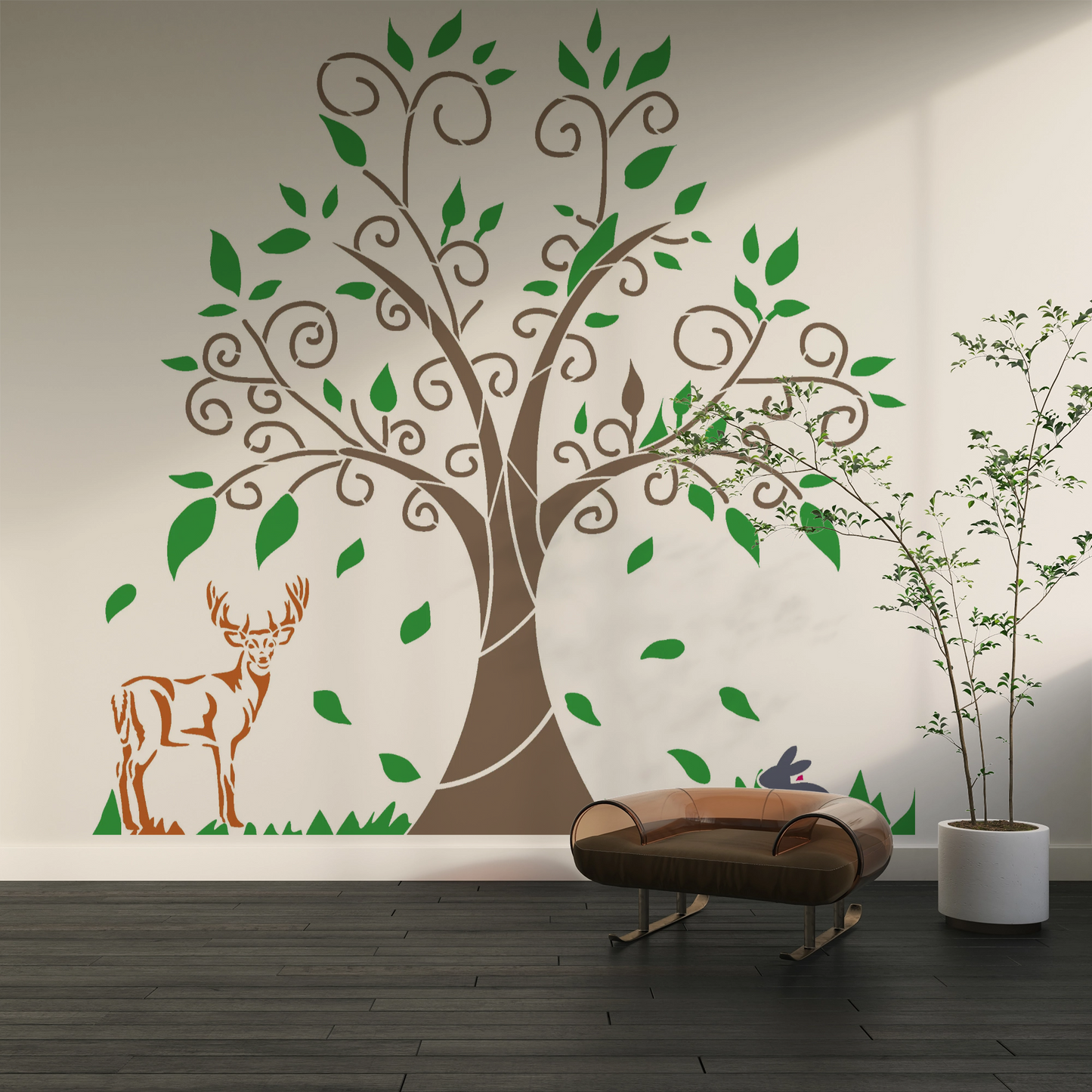 MaxxxMart - Trees And Branches Wall Stencil-7(Inches)