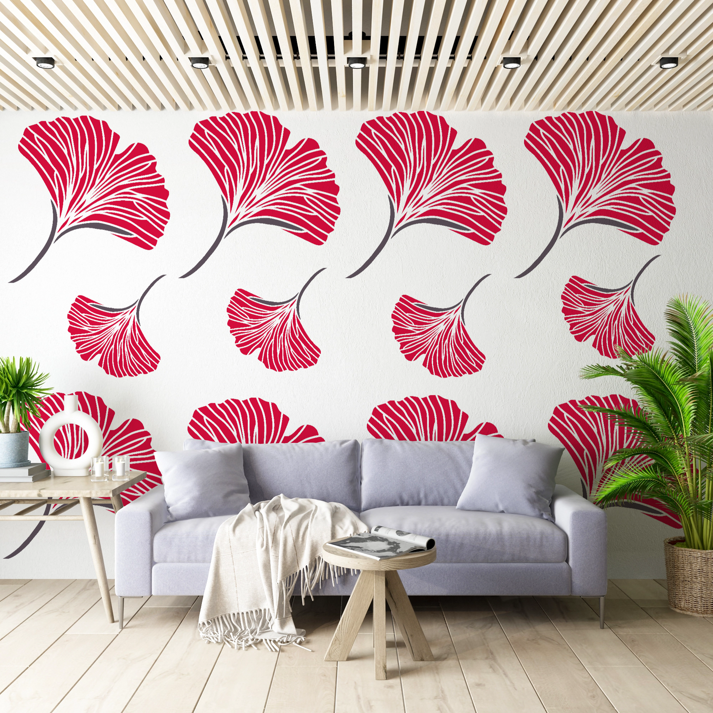 MaxxxMart - Flowers And Birds Wall Stencil(Inches)