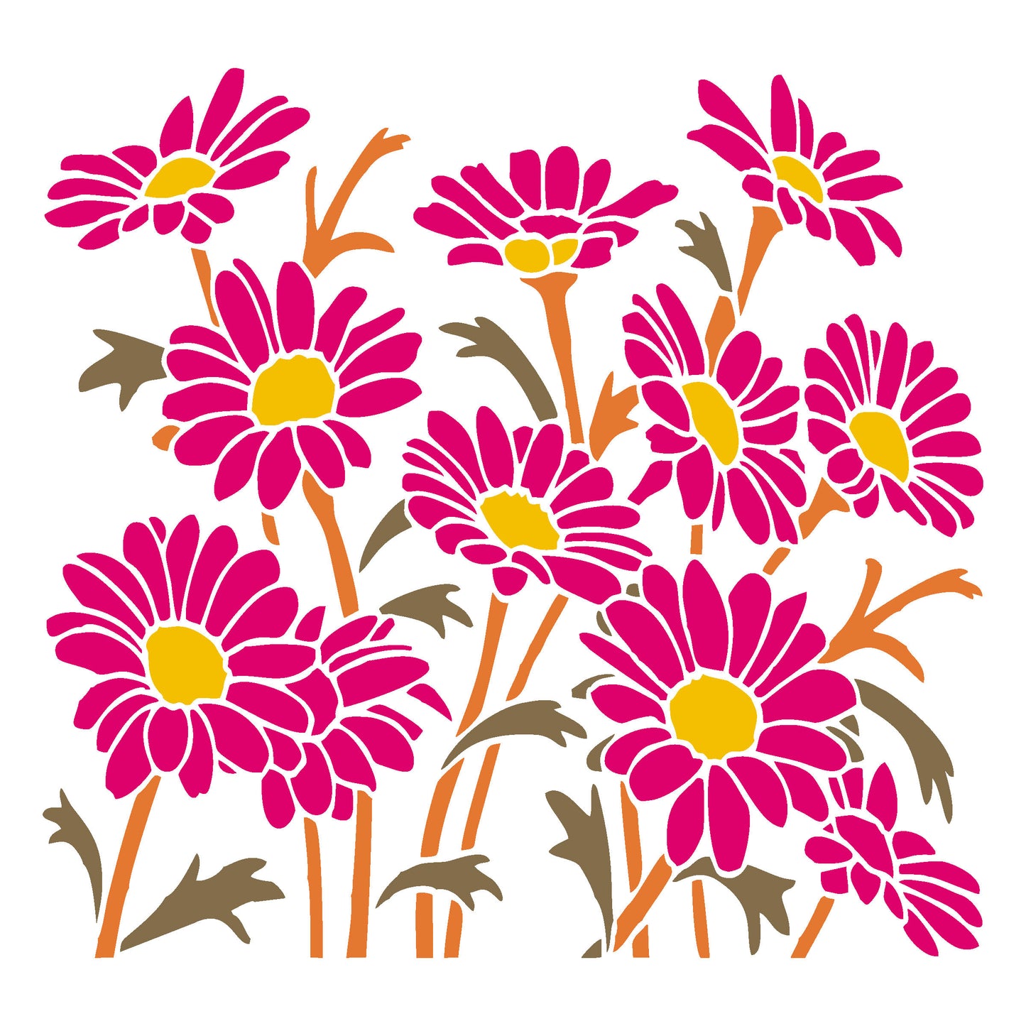 MaxxxMart - Flowers And Birds Wall Stencil(Inches)