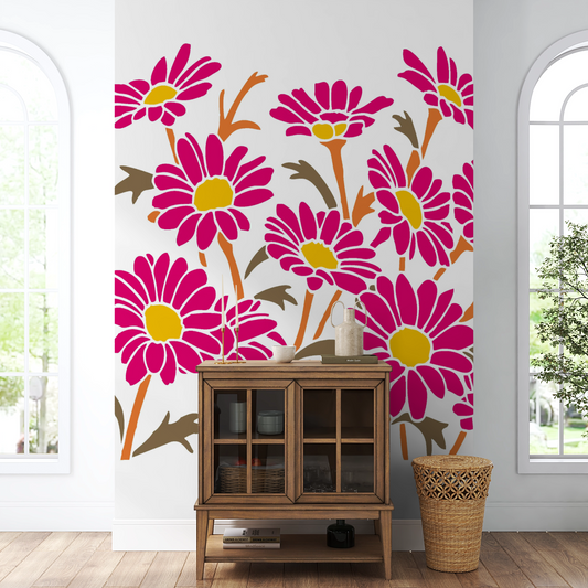 MaxxxMart - Flowers And Birds Wall Stencil(Inches)