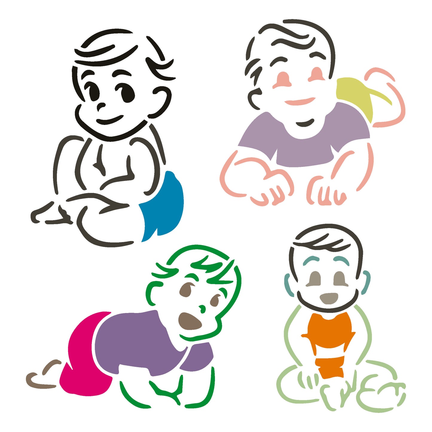 MaxxxMart - Kids Theme Wall Stencil(Inches)