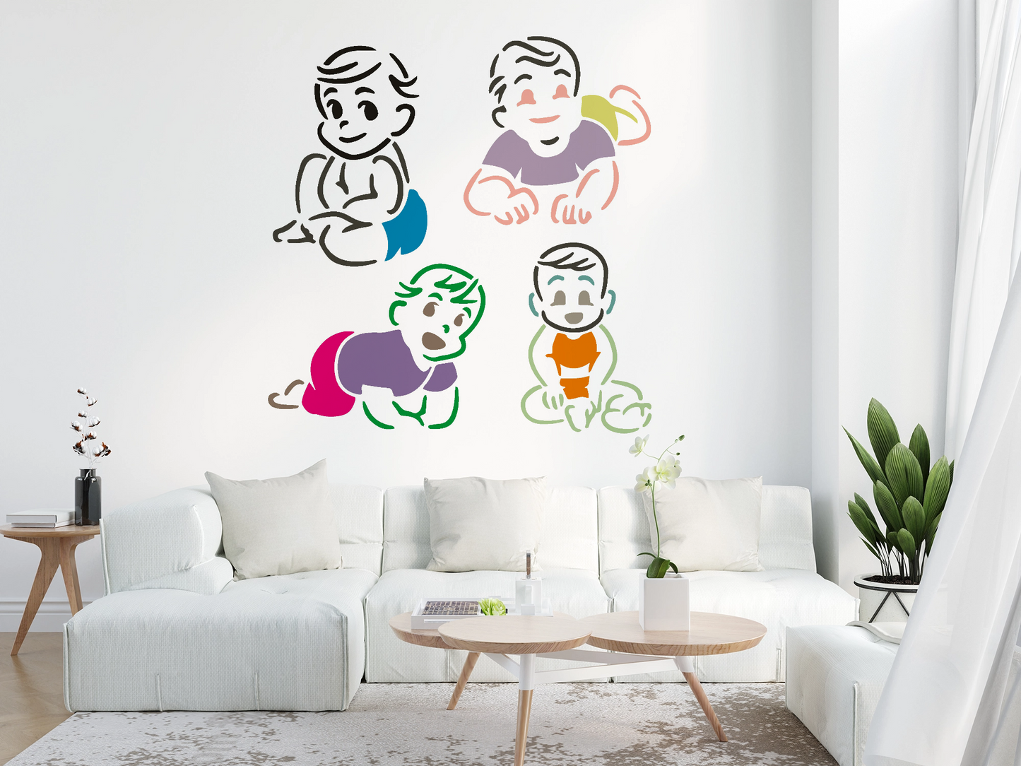 MaxxxMart - Kids Theme Wall Stencil(Inches)