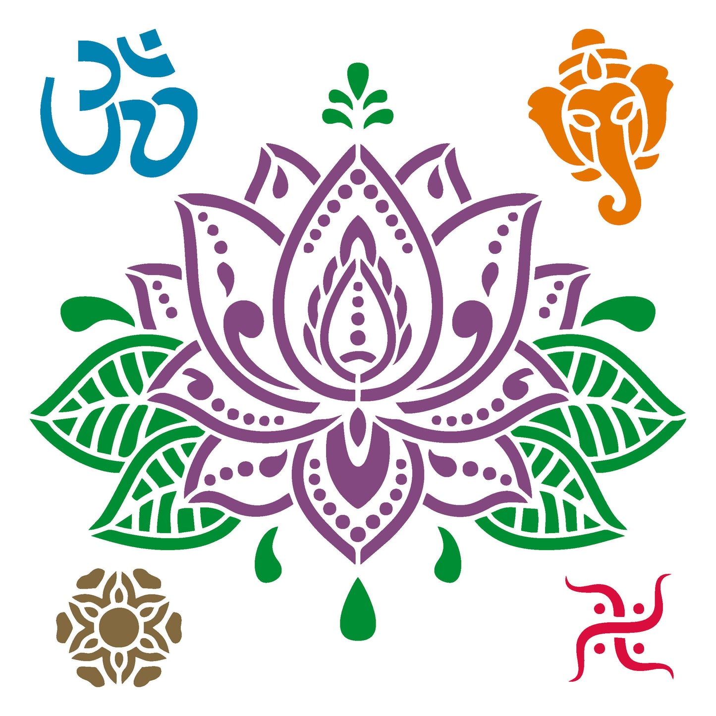 MaxxxMart - Flower Wall stencil (Inches)