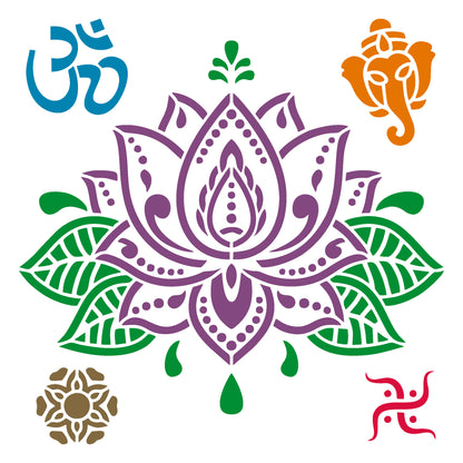 MaxxxMart - Flower Wall stencil (Inches)