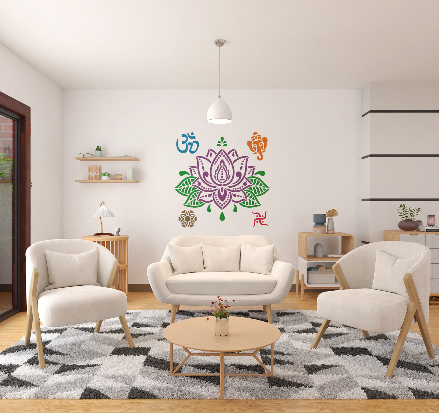 MaxxxMart - Flower Wall stencil (Inches)