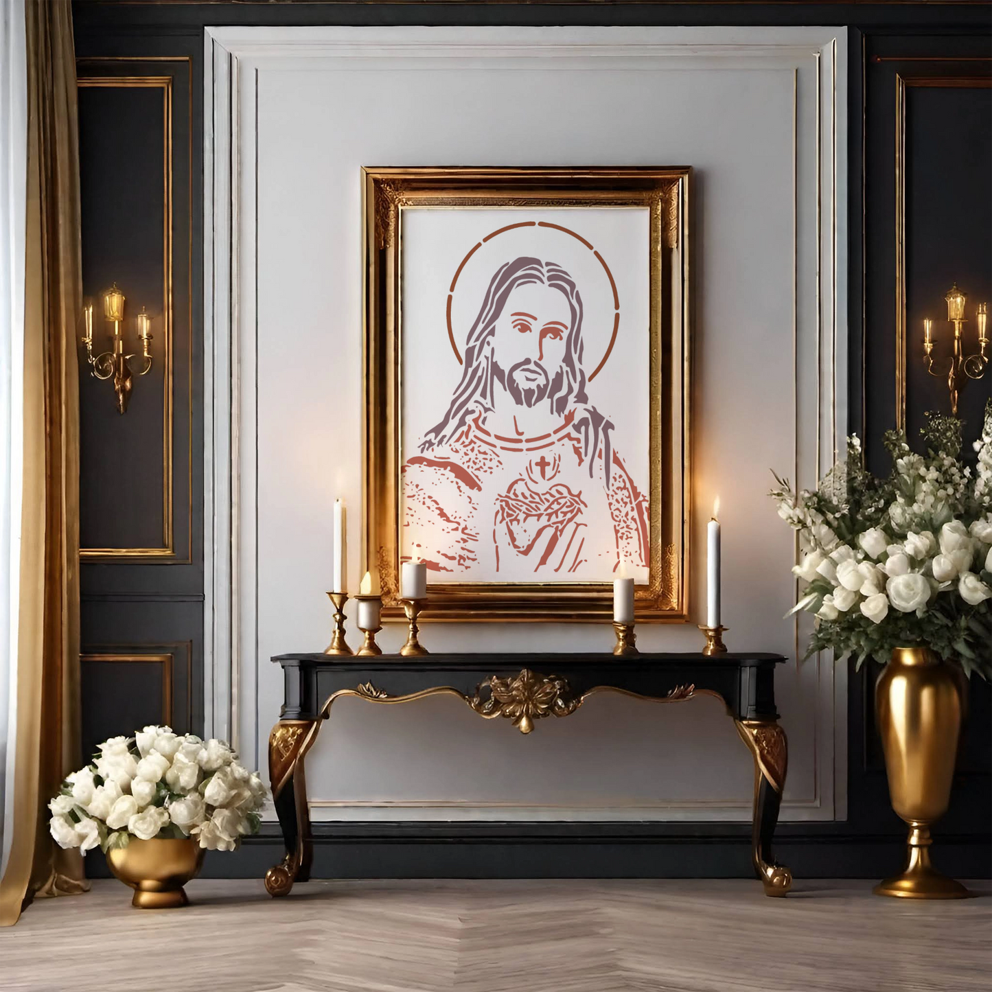 MaxxxMart -God's Theme Wall Stencil (Inches)