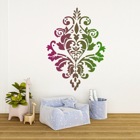 MaxxxMart - Damask Pattern Wall Stencil (Inches)