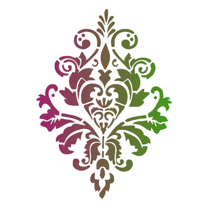 MaxxxMart - Damask Pattern Wall Stencil (Inches)