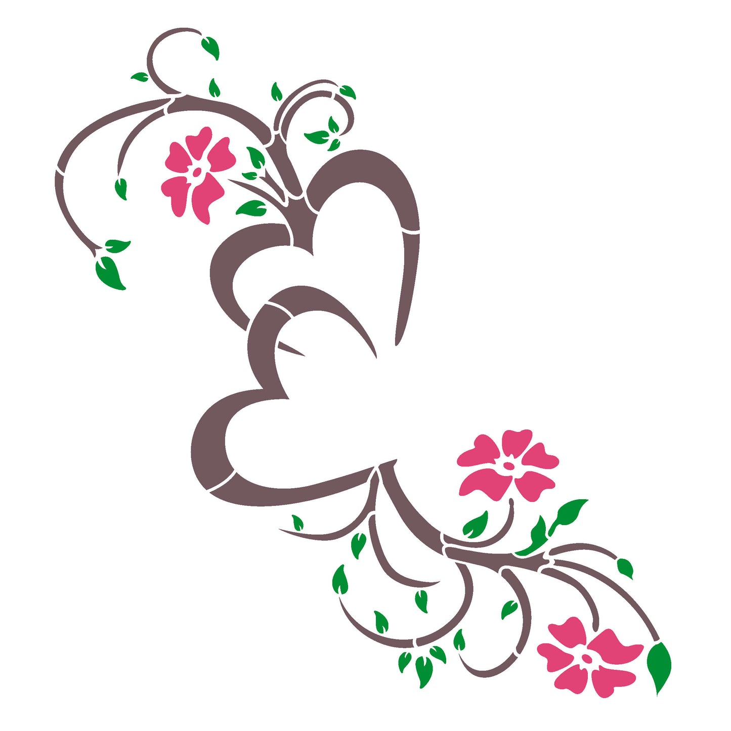 MaxxxMart -Heart Theme Stencil-1 (Inches)