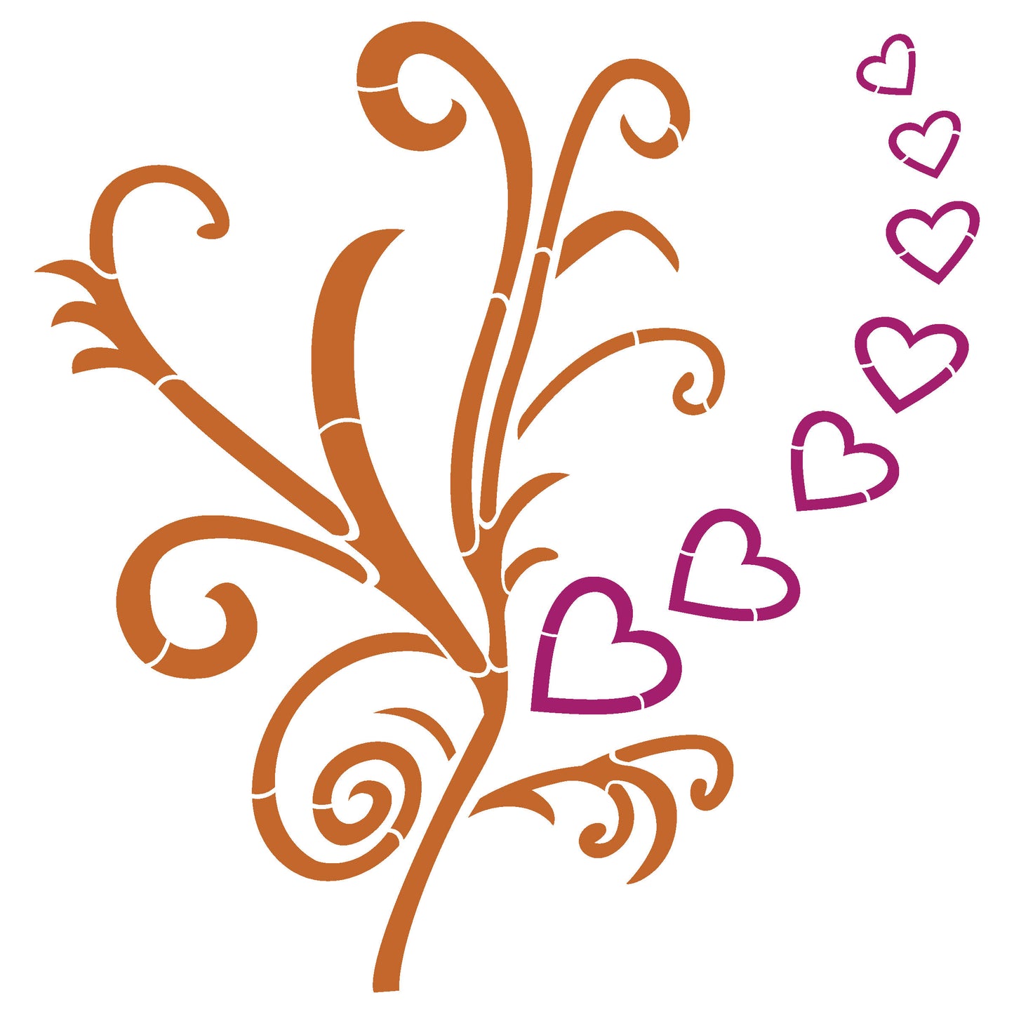 MaxxxMart -Heart Theme Stencil-1 (Inches)