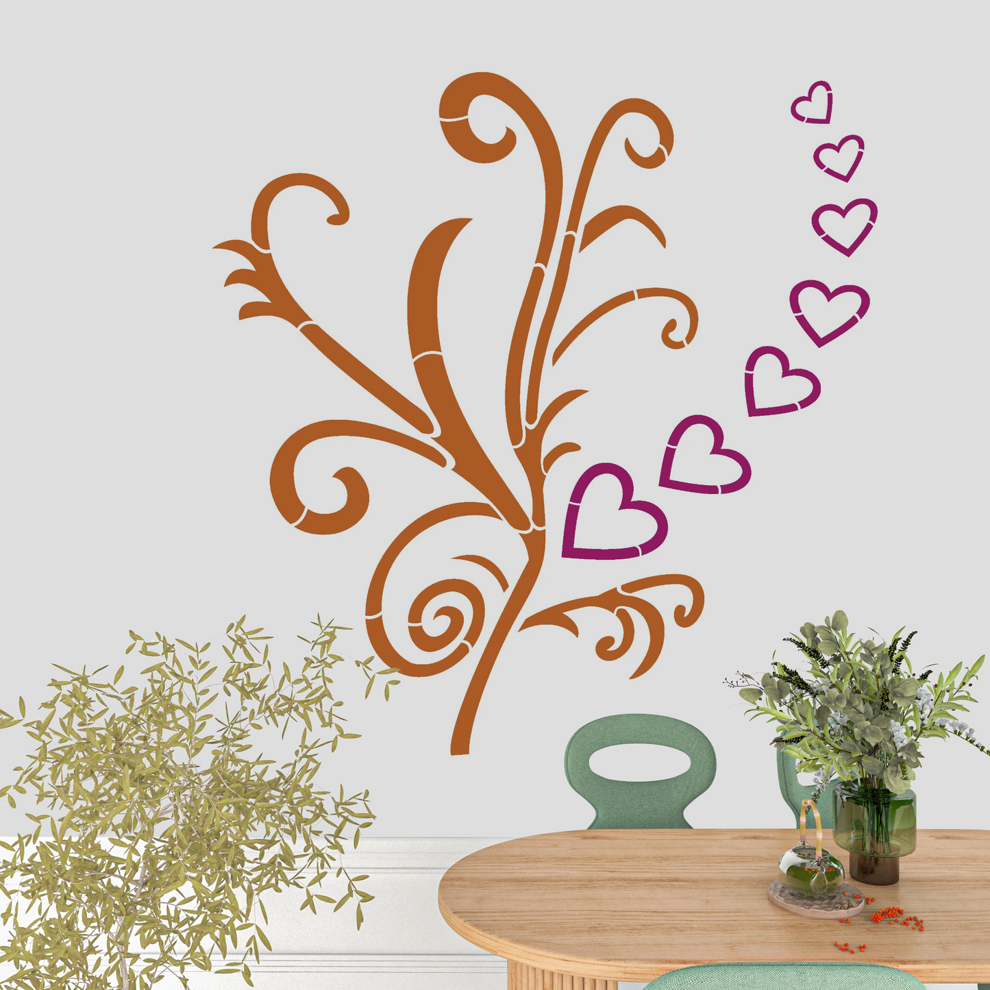 MaxxxMart -Heart Theme Stencil-1 (Inches)