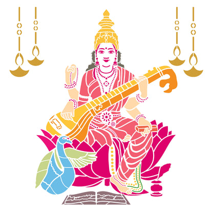 MaxxxMart - God Theme Wall Stencil (Inches)