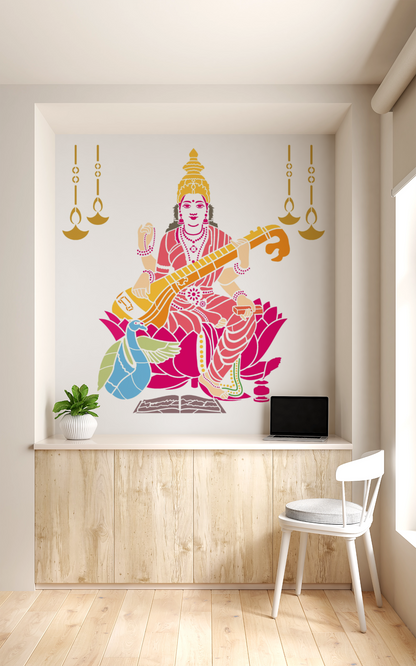MaxxxMart - God Theme Wall Stencil (Inches)
