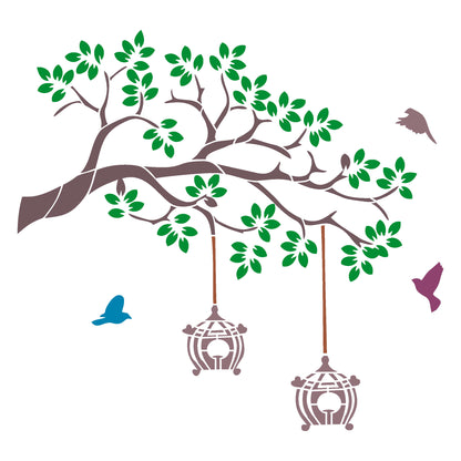 MaxxMart-Trees And Branches Wall Stencil (Inches)