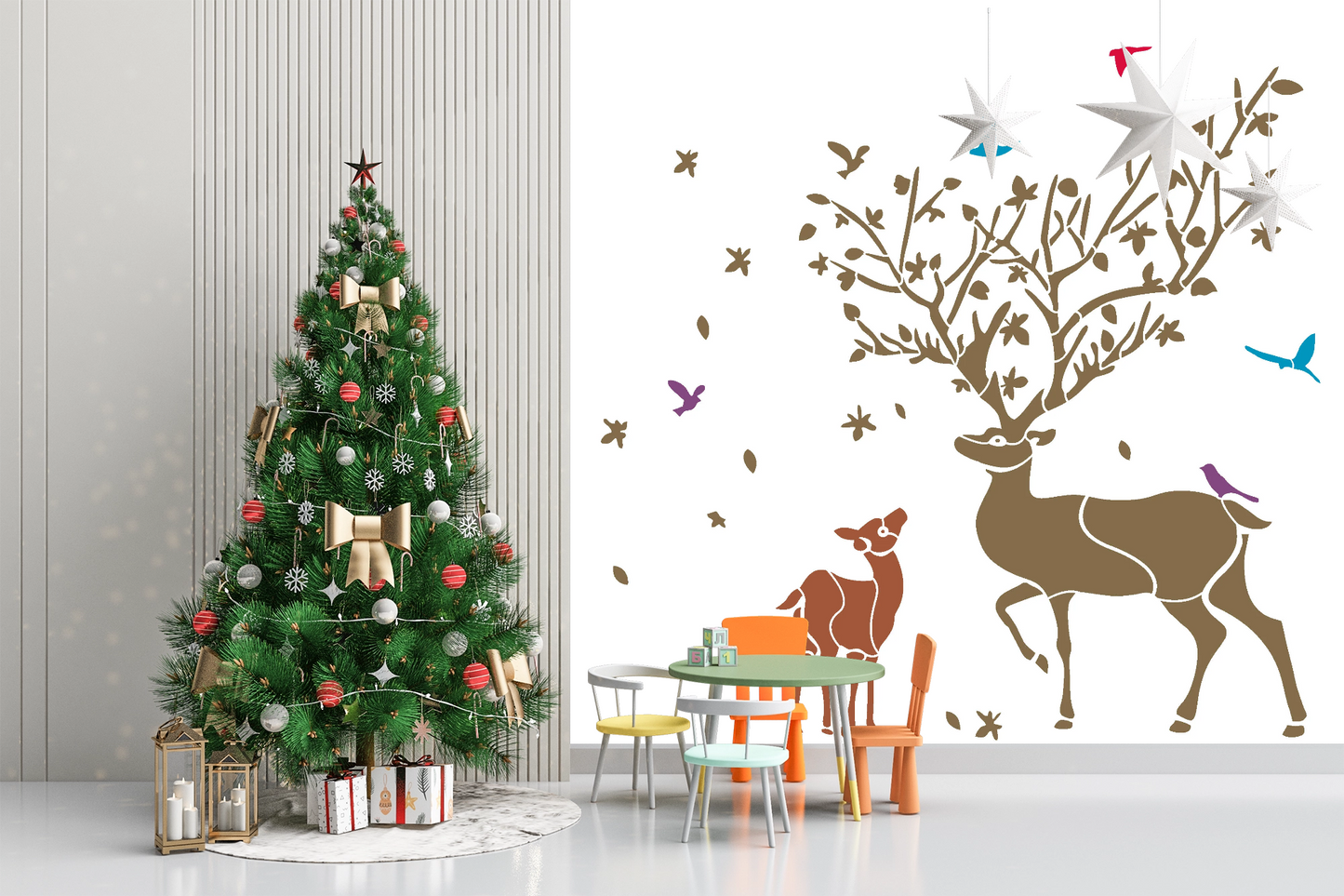 MaxxxMart - Animal Wall Stencil (Inches)