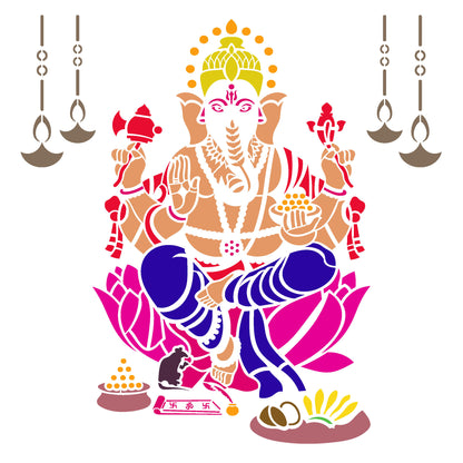 MaxxxMart - God Theme Wall Stencil (Inches)