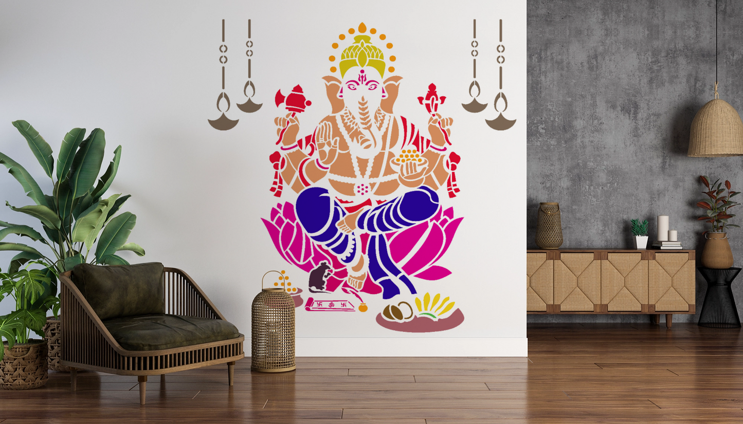 MaxxxMart - God Theme Wall Stencil (Inches)