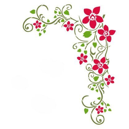 MaxxxMart-Floral Pattern  Wall stencil (Inches)