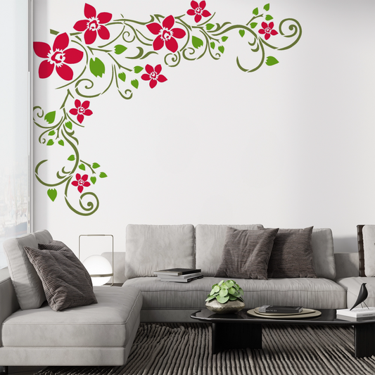 MaxxxMart-Floral Pattern  Wall stencil (Inches)