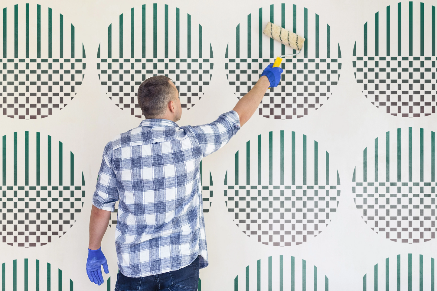 MaxxxMart-Tiles Pattern Wall stencil (Inches)