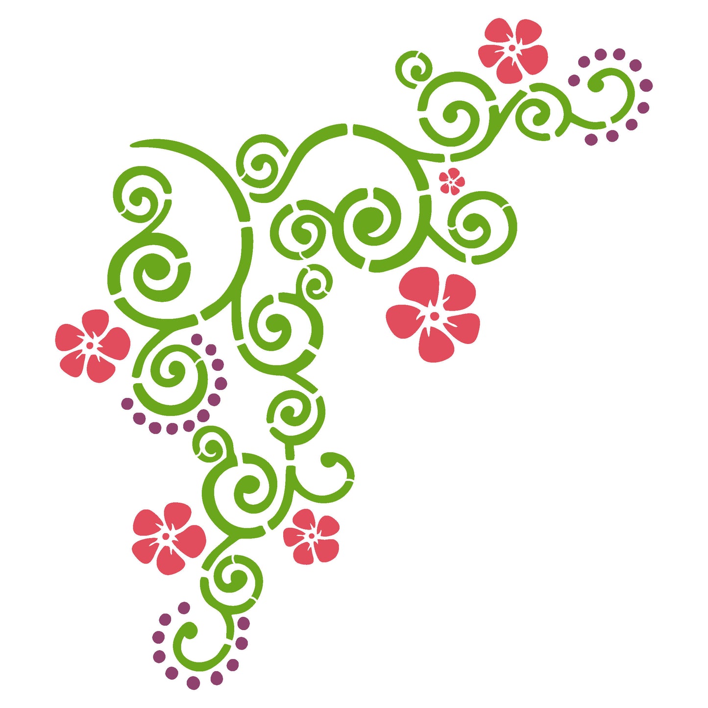 MaxxxMart-Floral Pattern  Wall stencil (Inches)