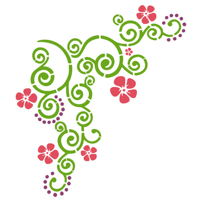 MaxxxMart-Floral Pattern  Wall stencil (Inches)