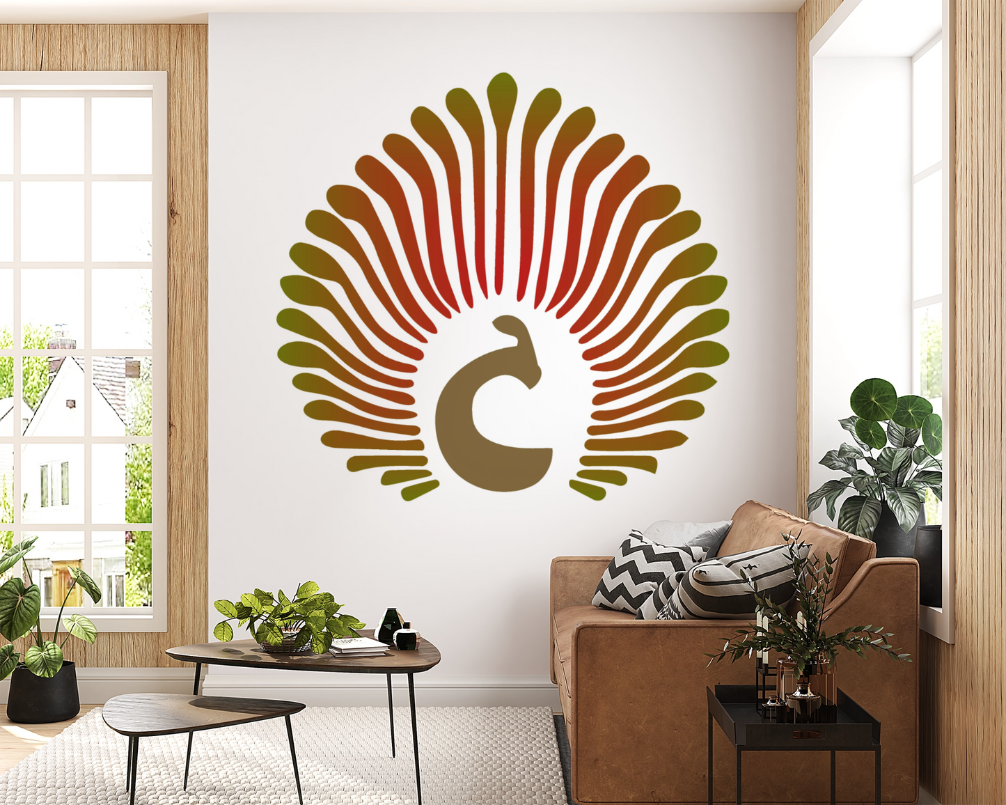 MaxxxMart-Peacock Theme Wall stencil (Inches)