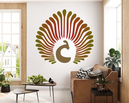 MaxxxMart-Peacock Theme Wall stencil (Inches)