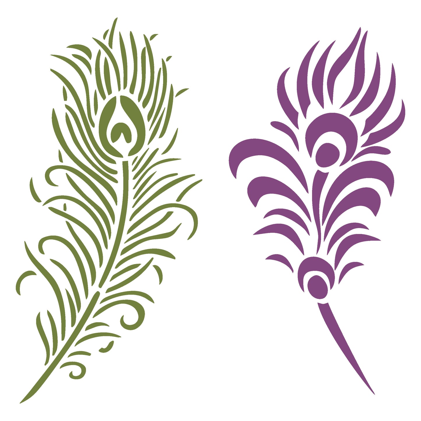 MaxxxMart-Feather Pattern Wall stencil (Inches)