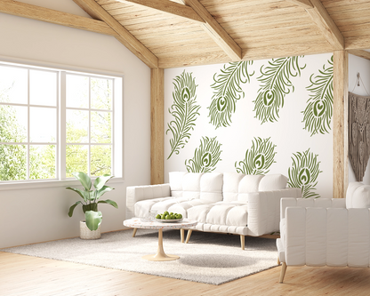MaxxxMart-Feather Pattern Wall stencil (Inches)