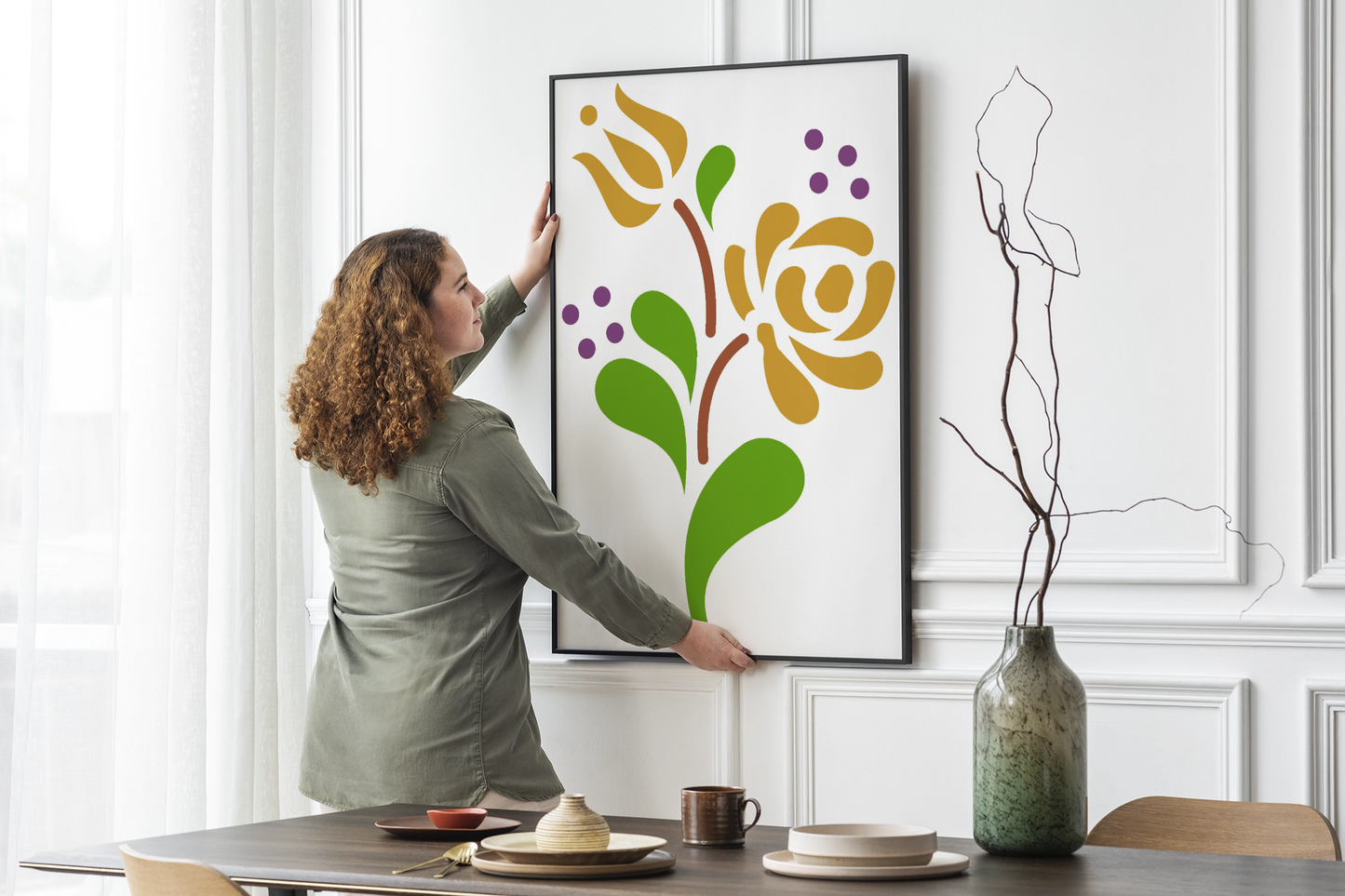 MaxxxMart - Flower Wall stencil (Inches)