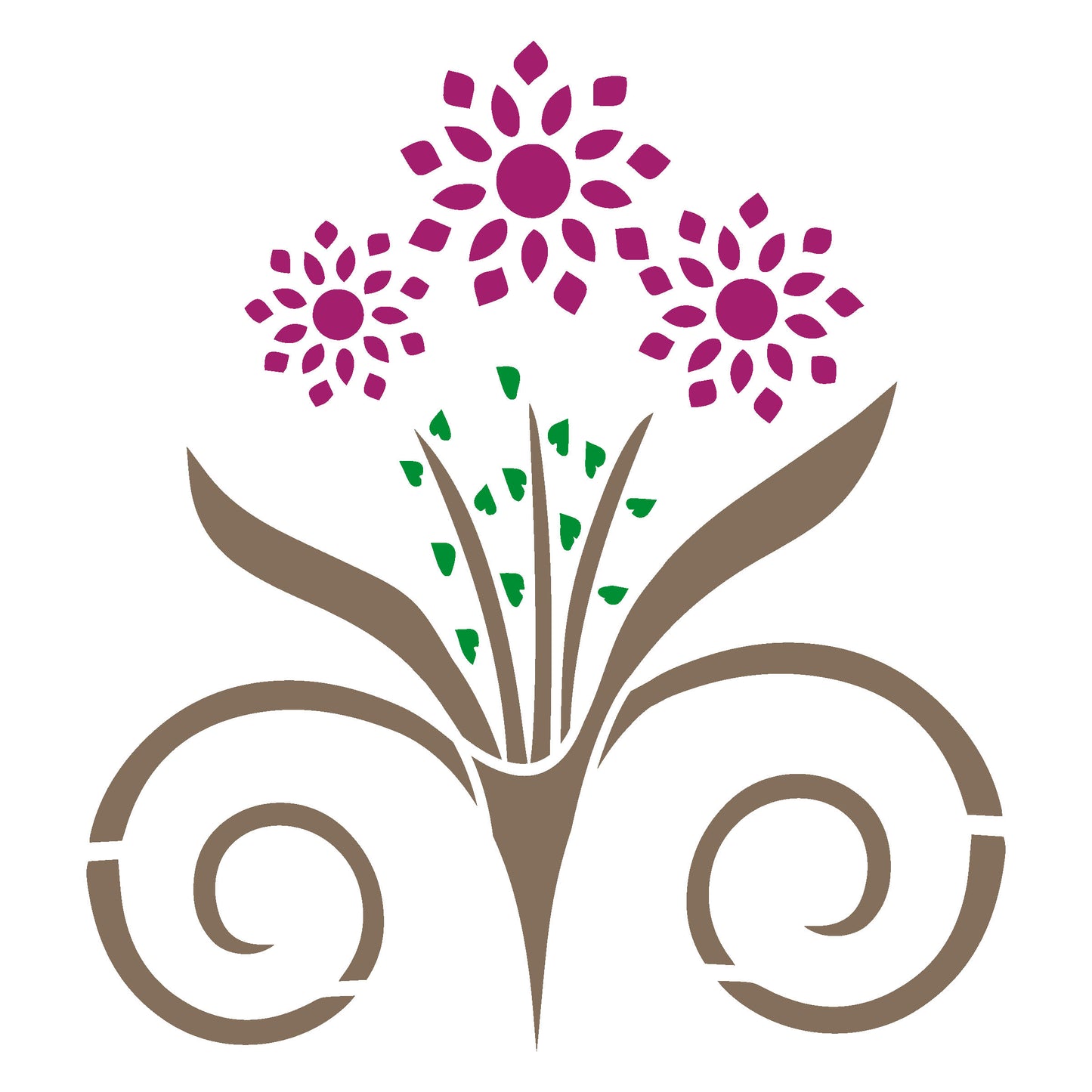 MaxxxMart - Flower Wall stencil (Inches)