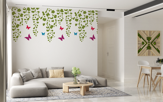 MaxxxMart-Leaves Pattern Wall stencil (Inches)