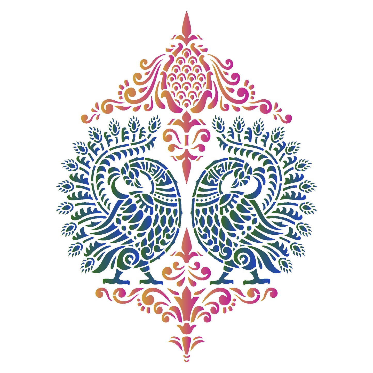 MaxxxMart-Peacock Theme Wall stencil (Inches)