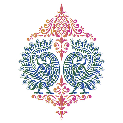 MaxxxMart-Peacock Theme Wall stencil (Inches)